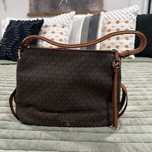 Michael Kors- Large Signature Logo Hobo Shoulder Bag